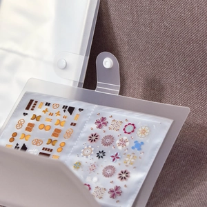 Nail Sticker Storage Book Frosted Transparent Large Capacity Collector Album With Snap Button Plastic Organizer