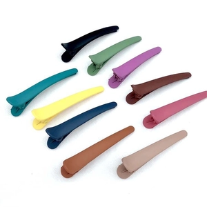 Set of 10 matte 8cm duckbill hair clips in various colors for DIY styling