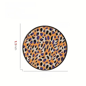 Detailed size and weight specs for the round leopard print frog mushroom lapel pin badge