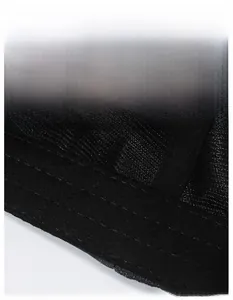 Detail showing the widened moisture-wicking sweatband and breathable mesh fabric of the cap