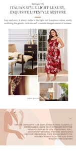 Detail of plus size ice silk sleepwear featuring elegant dark red floral print with silky texture