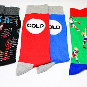 Fashionable yin-yang cotton mid-tube socks in assorted colors with trendy patterns