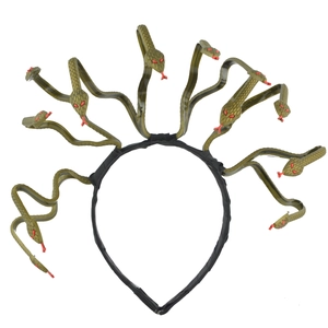 Cleopatra green snake headband with red eyes for Egyptian pharaoh or Medusa costumes