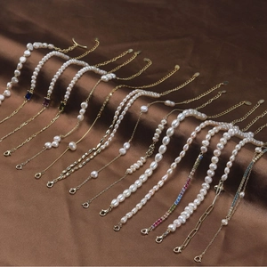 Bracelet en Perles d'Eau Douce en Argent Sterling 925 pour Femmes Plaqué Or Perle Baroque Irrégulière Strass Bijoux Réglables