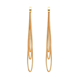 Boucles d'oreilles élégantes à pampilles dorées avec chaînes serpent étagées pour femmes
