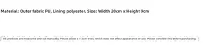 Spécifications de taille pour trousse à nœud matelassé avec 20cm de largeur et 9cm de hauteur