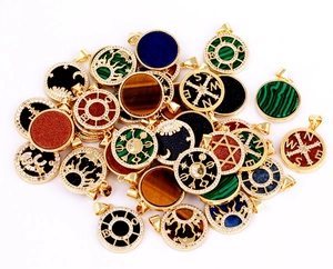 Micro-set copper pendants with colorful gemstones and celestial patterns like sun and moon