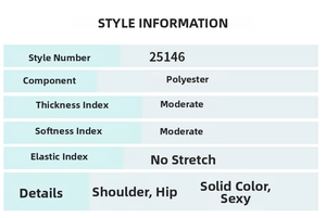Detailed fabric specification of a slim fit satin dress featuring polyester material info