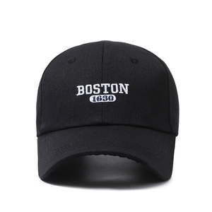 Cappellino da baseball classico in cotone nero con ricamo vintage Boston 1630 per l'estate