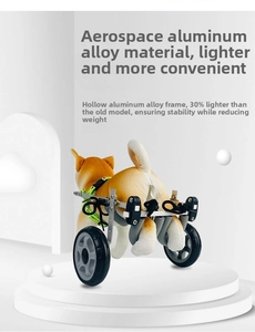 Dettaglio del telaio in alluminio aeronautico leggero per sedie a rotelle per cani disabili