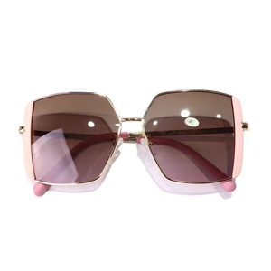 Chic oversized square polarized sunglasses for women with pink gradient lenses