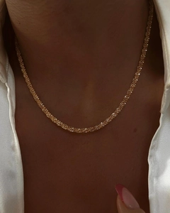 Shimmering Starry Sky Chain Necklace 18K Gold Plated Stainless Steel Minimalist Retro Clavicle Jewelry For Women