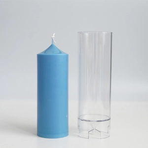 Gothic spire cylinder candle with transparent plastic DIY craft mold set