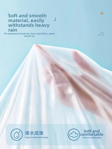 Macro detail of waterproof PE material showing high transparency and leaf-like water repellency