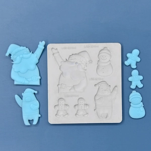 Silikonformen für Weihnachten mit Weihnachtsmann und Schneemann für DIY Backen