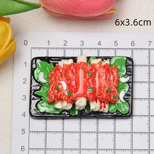 Detailed top view of realistic 6x3.6cm resin braised pork rib food model magnet