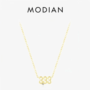 Angel Number 333 Pendant Necklace 925 Sterling Silver Gold Plated With Cubic Zirconia Minimalist Lucky Jewelry For Women