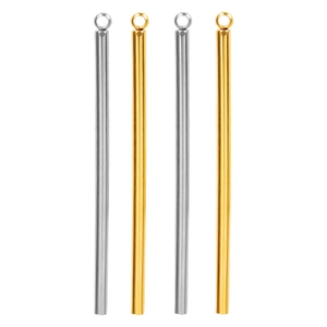 Minimalist Cylinder Bar Pendant Stainless Steel Vacuum Plated Geometric Tube Charm For DIY Necklace Jewelry Making