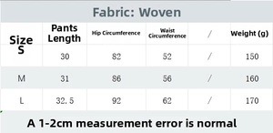 Detailed size chart for women colorful knit set showing length, waist and hip measurements