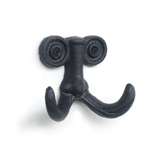 Vintage Snor Wandhaak Gietijzer Decoratief Gezicht Vorm Dubbele Haken Voor Tuin Huis Retro Stijl