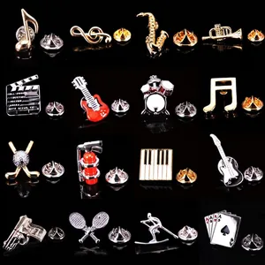 Novelty Alloy Enamel Brooch Pin Musical Instrument Sport Shape Lapel Badge For Backpack Hat Suit Jewelry