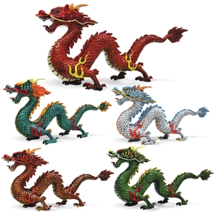 Realistic Chinese Dragon Animal Model Solid Plastic Mythical Beast Figure Five Claws Auspicious Ornament Collection