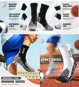 Detail showing cushioned towel sole, arch support and L/R labels on running socks