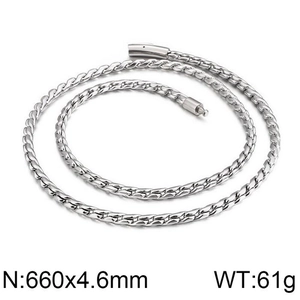 Chaîne torsadée en acier inoxydable de 660 mm avec fermoir cylindrique pour homme