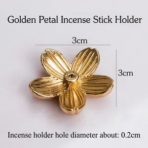 Minimalistische goudmetalen kersenbloesem wierookhouder met 3cm diameter en gat