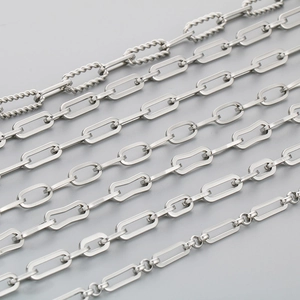 Minimalist Paperclip Chain Necklace And Bracelet Set Stainless Steel Square Link Jewelry Unisex Casual Hip Hop Style