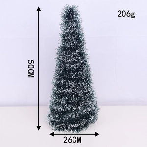 Dimensions of the 50cm mini green Christmas tree with snow decoration and 26cm base