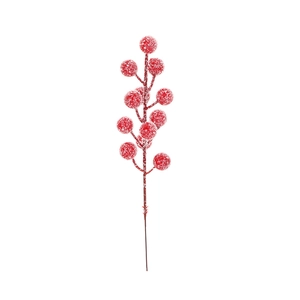 Bacche di agrifoglio rosse artificiali con effetto neve per decorazioni di Capodanno