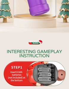 Detailed view of the bottom battery compartment for the electric Christmas bubble machine