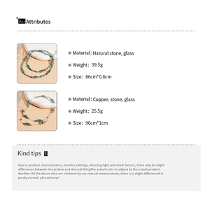 Detailspezifikation für Vintage-Perlenketten aus Naturstein mit Material und Maßen