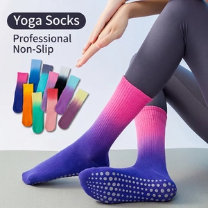 Gradient non-slip yoga socks for women with grip dots for Pilates and gym exercise