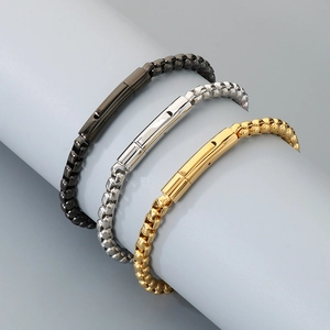 Collier Et Bracelet À Chaîne Box En Acier Inoxydable Plaqué Or 18K Bijoux Mode Minimaliste Unisexe
