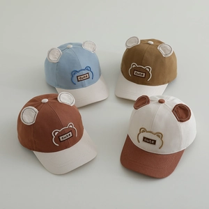 Casquette De Baseball Pour Enfants Avec Oreilles D'ours Adorable Chapeau Soleil En Coton Polyester Pour Tout-petits Réglable