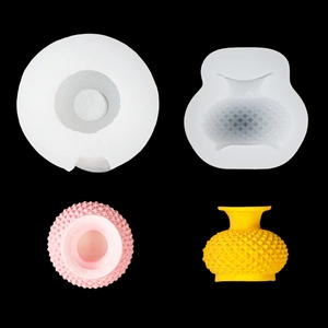 3D mini vase silicone mold with diamond pattern for resin casting and aroma plaster crafts