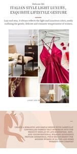 Detailed view of the red satin lace sleepwear with delicate straps and cut-out lace details