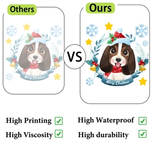 Vibrant Christmas beagle sticker with high-resolution printing and waterproof finish