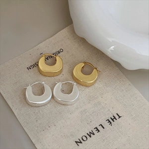 Minimalist U-Shape Hoop Earrings In 925 Sterling Silver For Women Thick Geometric Polished Versatile Jewelry
