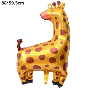 Cartoon giraffe foil balloon 88x59.5cm for animal themed party decoration