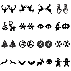 Edelstahl Ohrstecker Weihnachten Rentier Schneeflocke Halloween Geist Kürbis Fledermaus Herz Geste Minimalistischer Schmuck