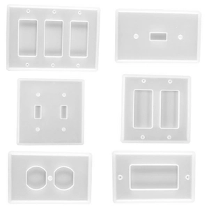 6-piece set of transparent silicone molds for DIY resin wall switch and outlet panels