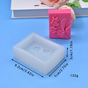 Rectangular orchid flower silicone mold for handmade soap, candle and fondant making