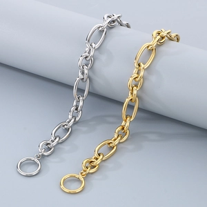 Poliertes 304 Edelstahl-Kettenhalsband mit OT-Verschluss in Gold und Silber
