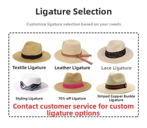 Detailed comparison of six straw fedora hats featuring diverse decorative woven bands