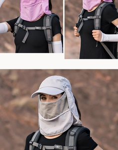 Detailansicht der atmungsaktiven Netzmaske und des schnelltrocknenden Outdoor-Hutes
