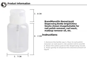 Dimensions détaillées du flacon distributeur à pompe de 200ml pour dissolvant