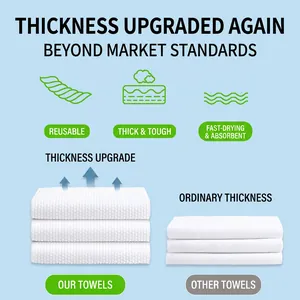 Thickened white disposable bath towel with honeycomb texture for travel and hotel use